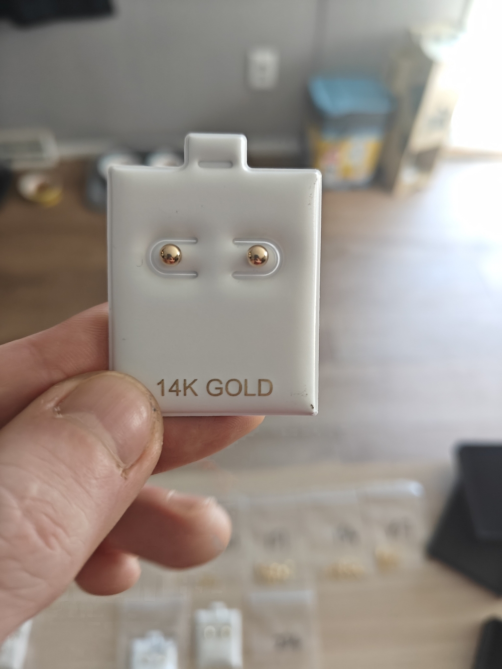 3mm Solid 14K Gold Stud Earrings